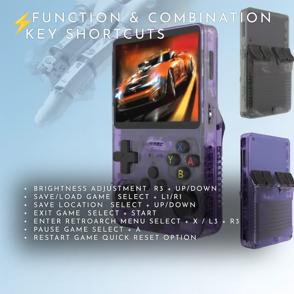 R36S Handheld Retro Gaming Console · 3.5" IPS Display · 128GB Storage · ArkOS Operating System · Portable Pocket Player with 15,000+ Preloaded Classic Games