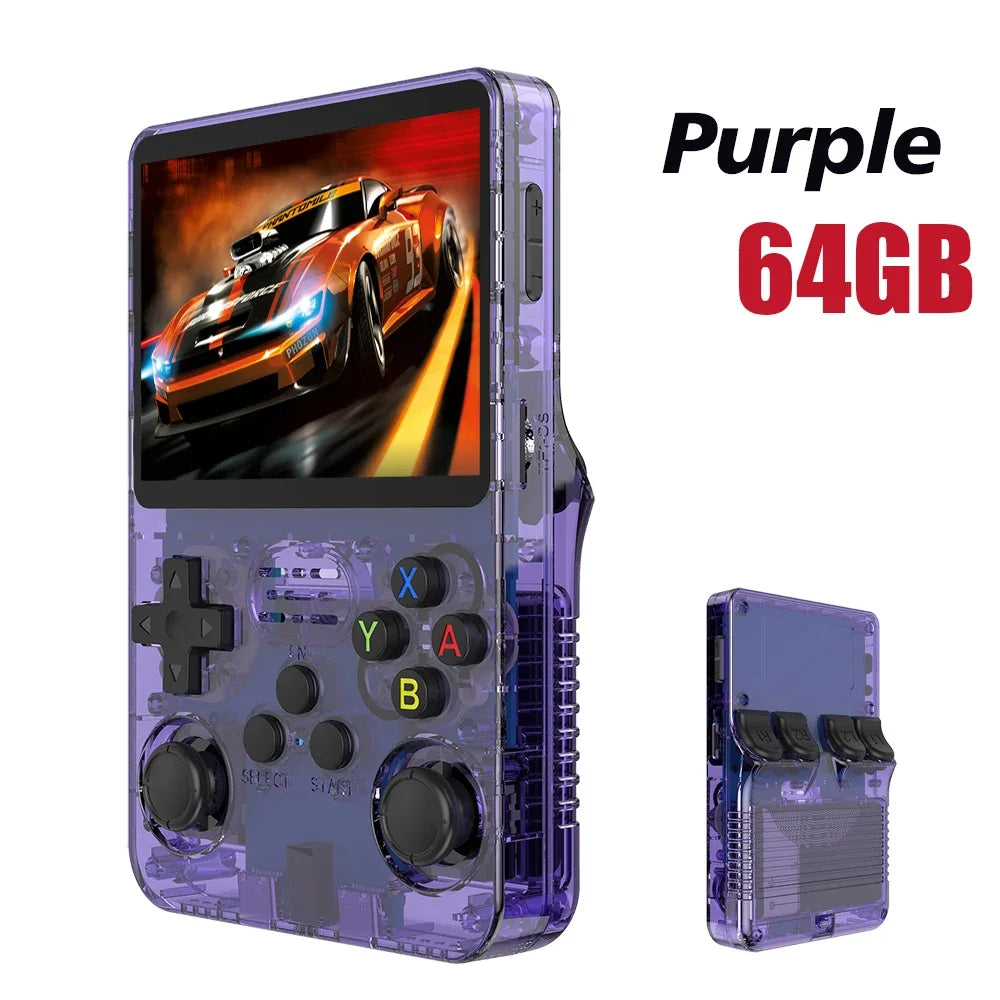 R36S Handheld Retro Gaming Console · 3.5" IPS Display · 128GB Storage · ArkOS Operating System · Portable Pocket Player with 15,000+ Preloaded Classic Games