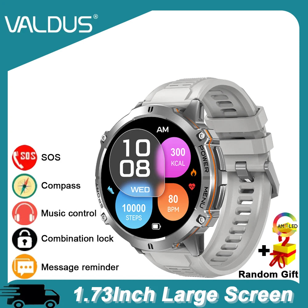 Valdus VD45 Smartwatch · 2025 Edition · Bluetooth Calling · Voice Assistant · Heart Rate & Fitness Tracking · Multi‑Sport Modes · Extended Battery Life
