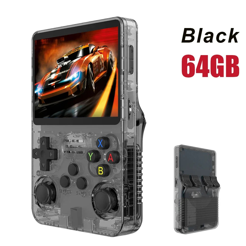 R36S Handheld Retro Gaming Console · 3.5" IPS Display · 128GB Storage · ArkOS Operating System · Portable Pocket Player with 15,000+ Preloaded Classic Games