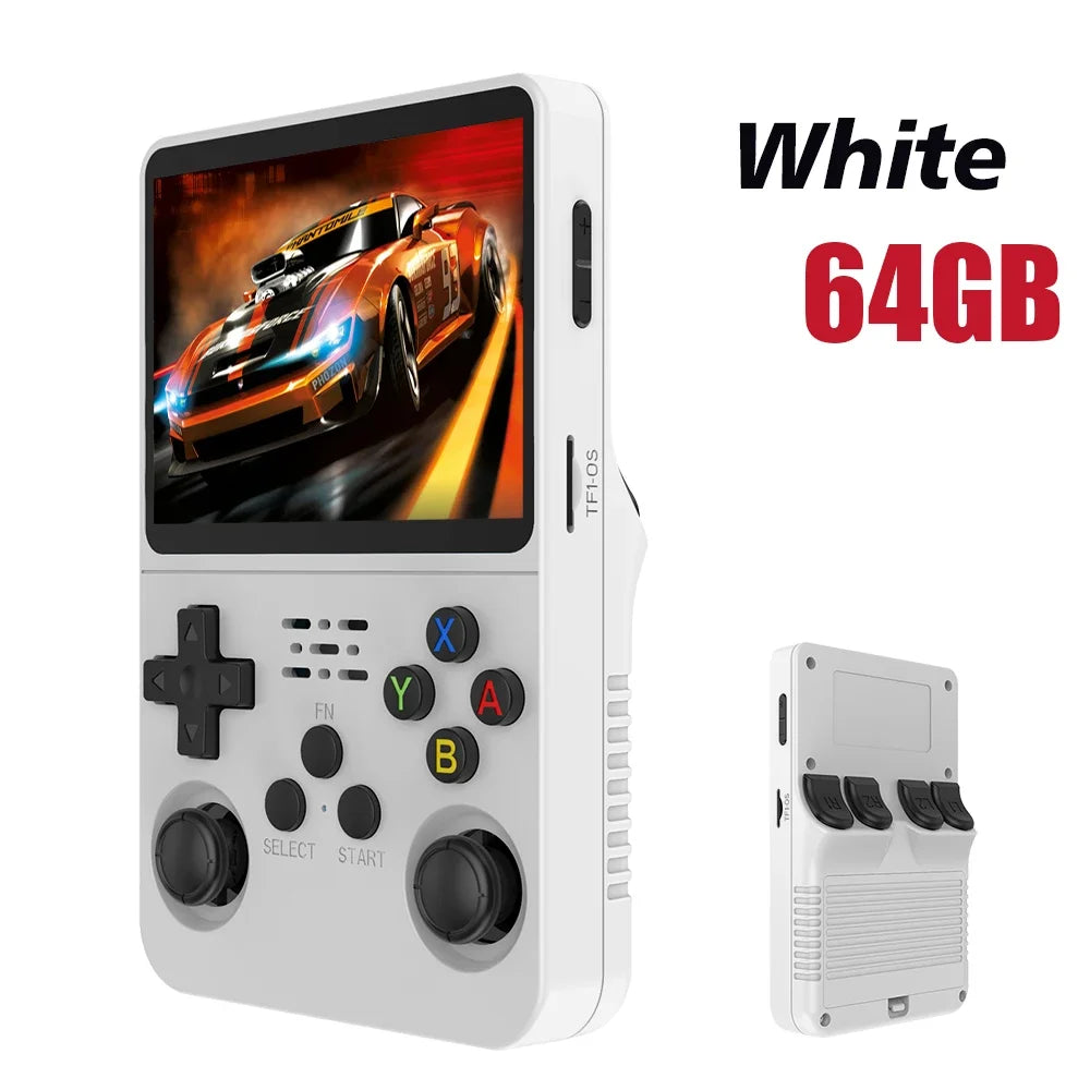 R36S Handheld Retro Gaming Console · 3.5" IPS Display · 128GB Storage · ArkOS Operating System · Portable Pocket Player with 15,000+ Preloaded Classic Games