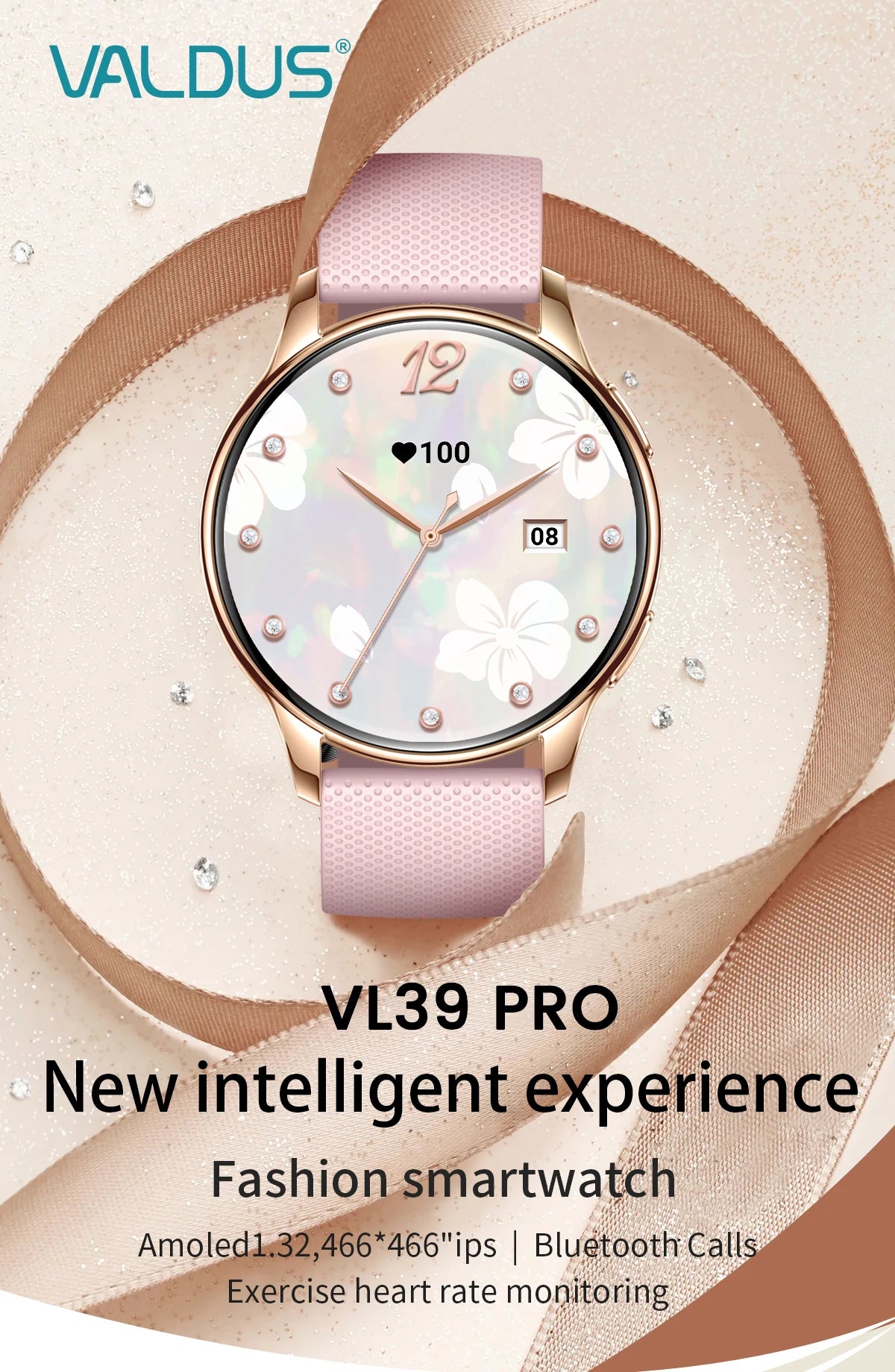 Valdus VL39 Pro Smartwatch · AMOLED 2024 Display · Bluetooth Calling · GPS Tracking · Heart Rate & Fitness Modes · Waterproof Design