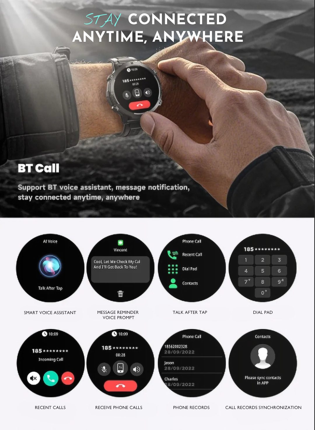 Valdus VD45 Smartwatch · 2025 Edition · Bluetooth Calling · Voice Assistant · Heart Rate & Fitness Tracking · Multi‑Sport Modes · Extended Battery Life
