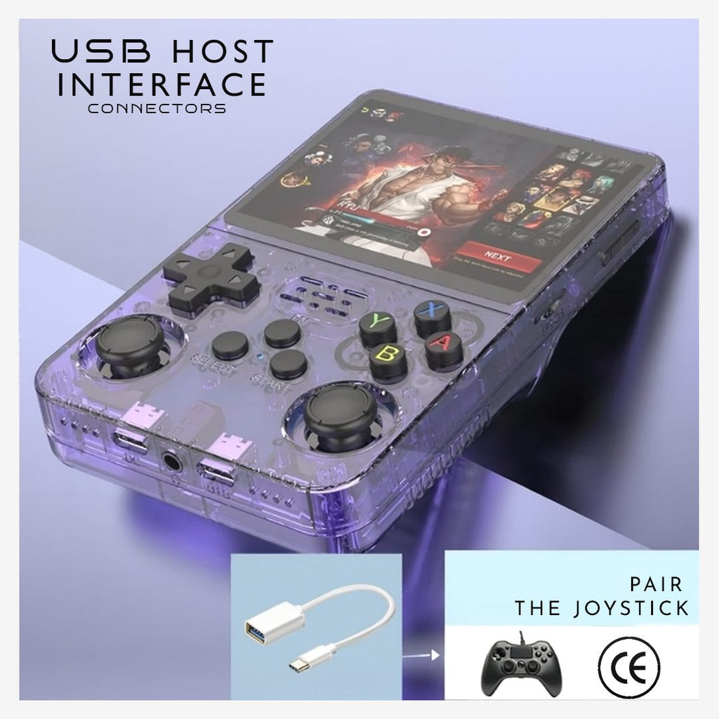 R36S Handheld Retro Gaming Console · 3.5" IPS Display · 128GB Storage · ArkOS Operating System · Portable Pocket Player with 15,000+ Preloaded Classic Games