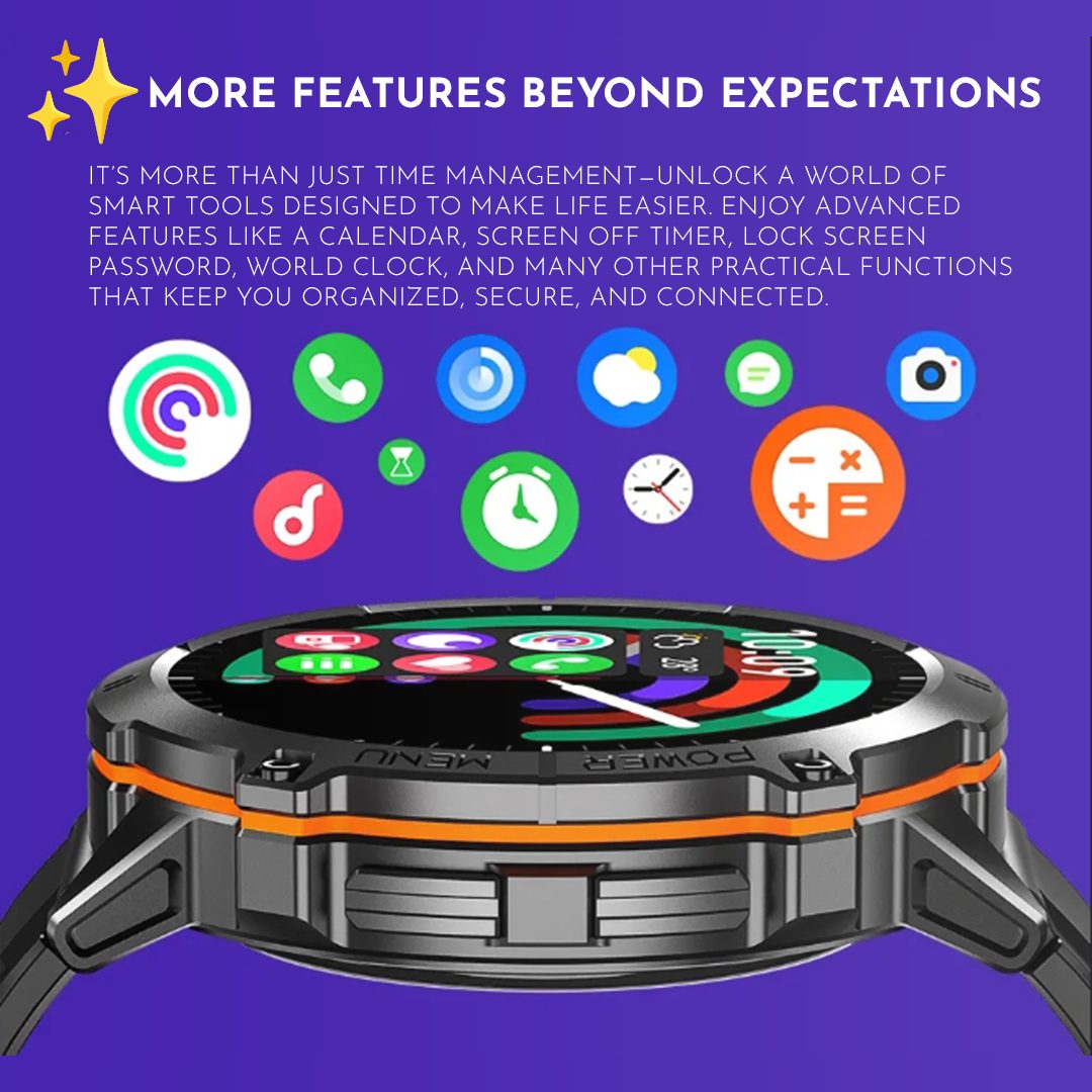 Valdus VD45 Smartwatch · 2025 Edition · Bluetooth Calling · Voice Assistant · Heart Rate & Fitness Tracking · Multi‑Sport Modes · Extended Battery Life