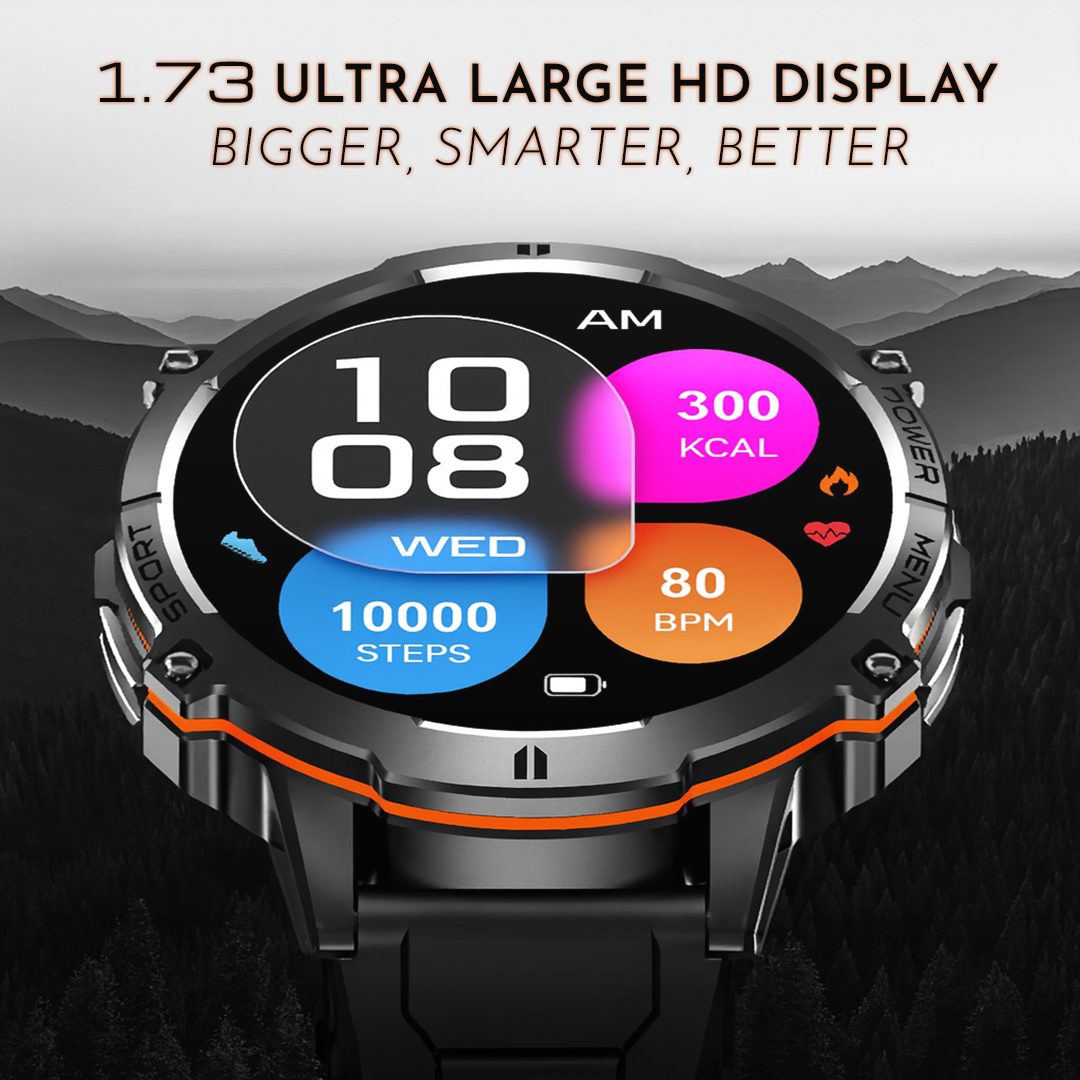 Valdus VD45 Pro sport smartwatch with large HD display showing fitness metrics