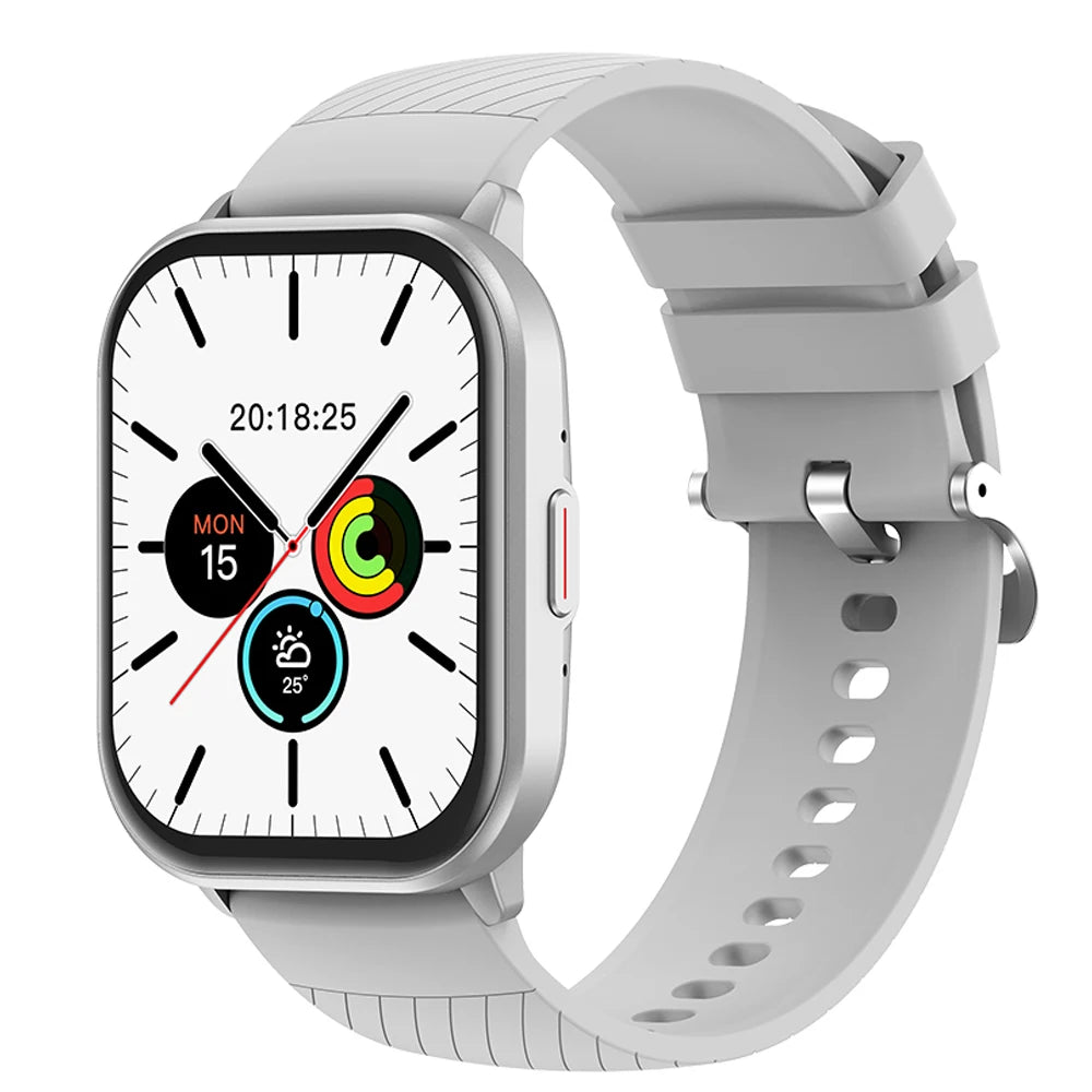 Valdus VS02 smartwatch with analog style watch face and white silicone strap