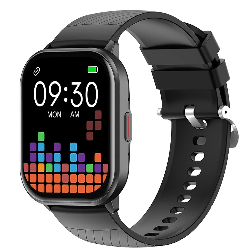 Valdus VS02 smartwatch with black silicone strap and digital display